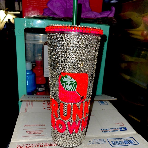 Custom “ drunkin grownups “ inspired Duncan Doughnuts rhinestone cup